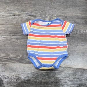 Colorful Striped Baby Bodysuit‎ with Blue Accents